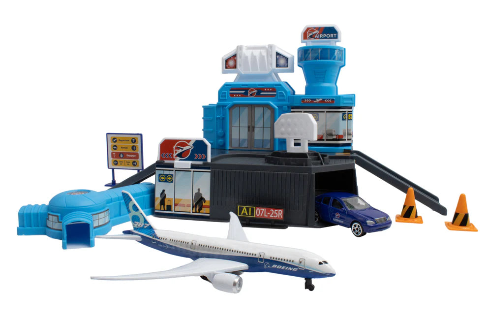 Daron DT6295 AIRPORT BUILDING PLAYSET W/BOEING SINGLE PLANE