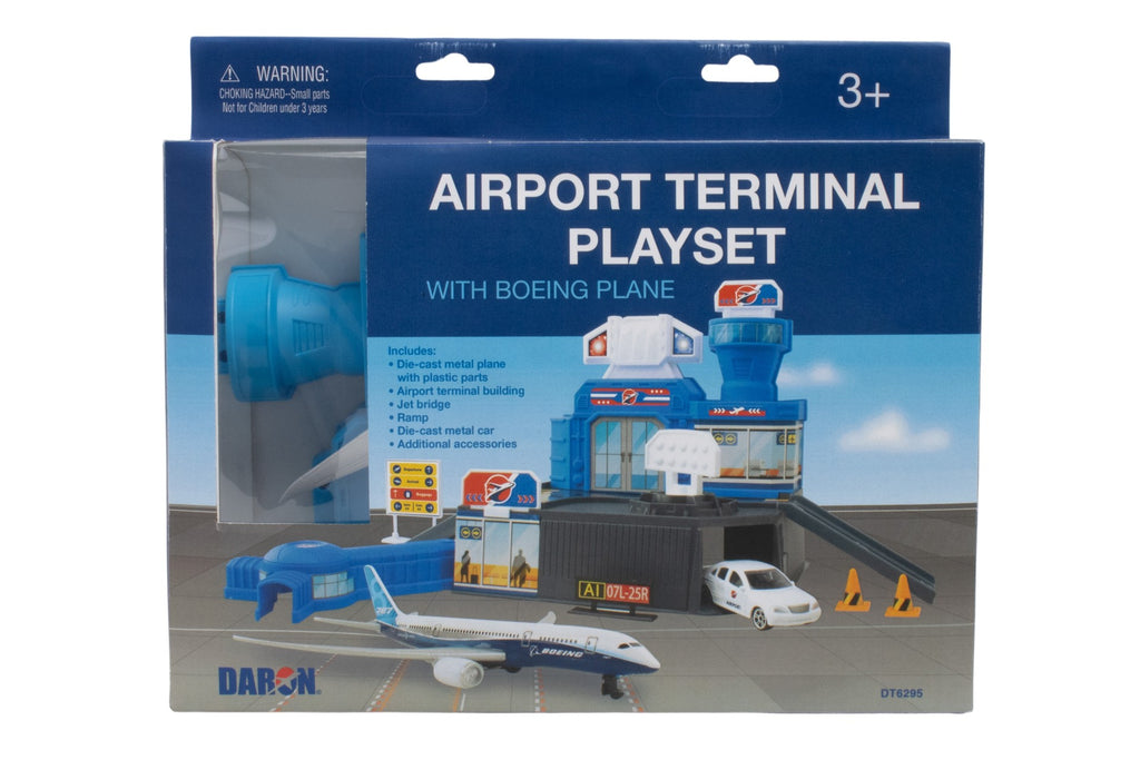 Daron DT6295 AIRPORT BUILDING PLAYSET W/BOEING SINGLE PLANE