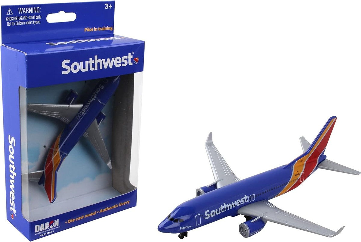 Daron RT8184-1 Airport Playset Single Plane: Boeing 737 Southwest Airlines