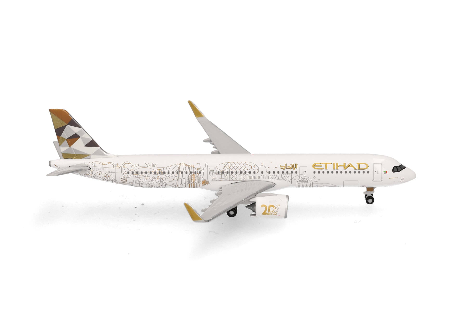 Herpa Wings 538473 1:500 Airbus A321neo Etihad 20th Anniversary A6-AEN