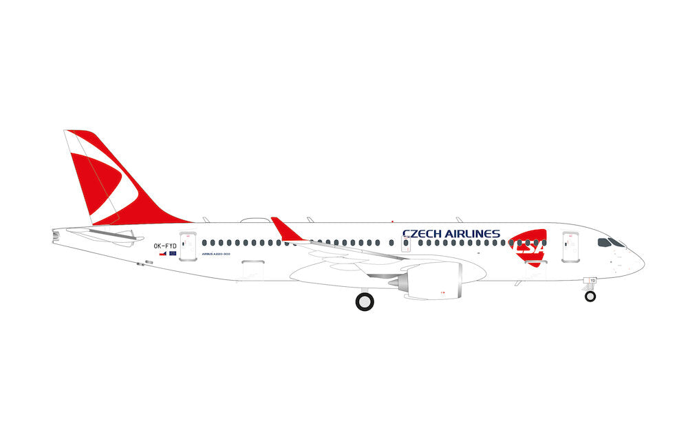 Herpa Wings 562843 1:400 Airbus A220-300 CSA Czech Airlines OK-FYD