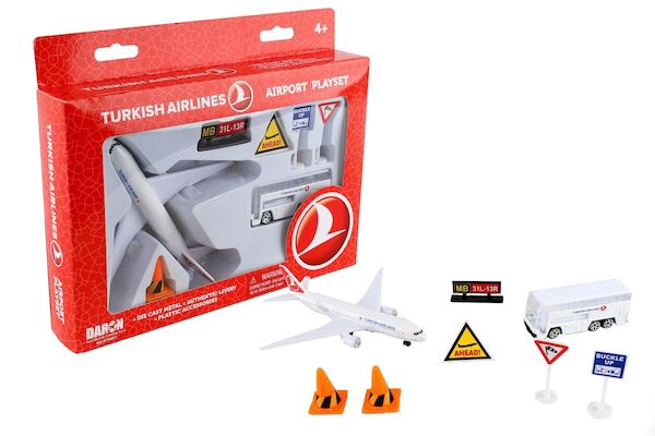 Daron RT5401 Airport Playset Turkish Airlines Boeing 777 Die cast
